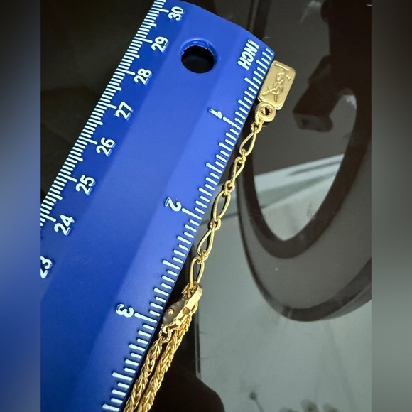 LOT 2033 18K gold plated Yves Saint Laurent vintage two tone necklace - Picture 7 of 8